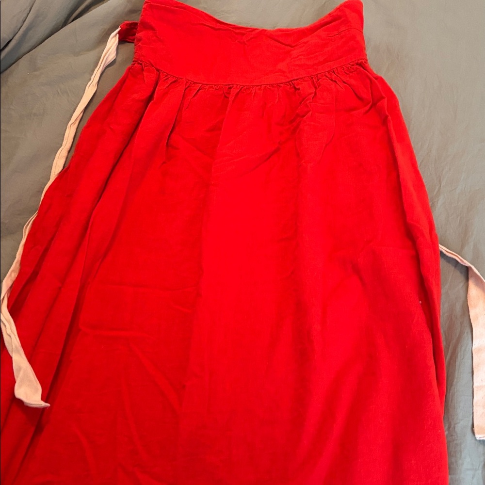 Free People Red/Orange Maxi Dress Open Tie Back